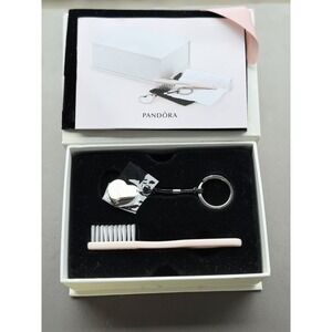 Pandora Jewelry Cleaning Brush Keychain Heart Charm Box Set